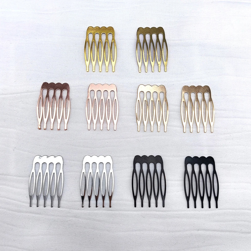 10-Pack 5-Tooth Metal Hair Comb Claws – DIY Jewelry Findings Hair Comb Findings SWANS