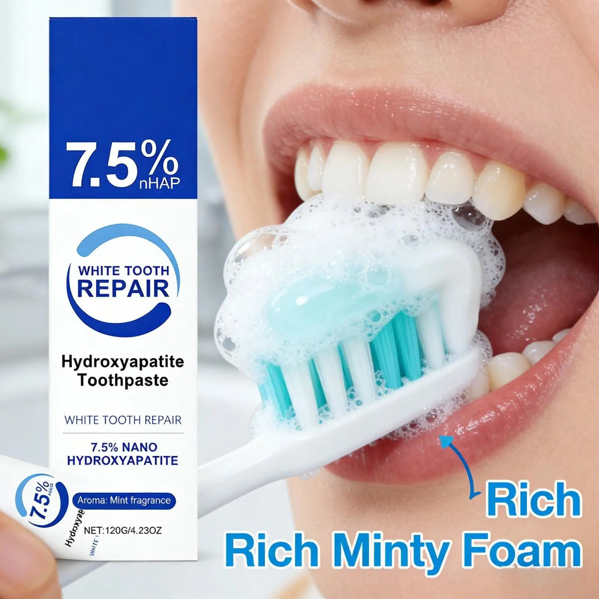 SWANS Nano Hydroxyapatite Whitening Toothpaste Mint 120g Whitening Toothpaste SWANS