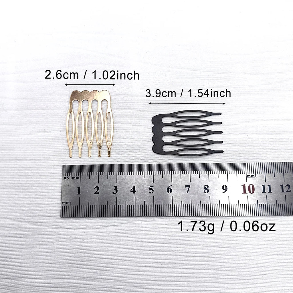 10-Pack 5-Tooth Metal Hair Comb Claws – DIY Jewelry Findings Hair Comb Findings SWANS