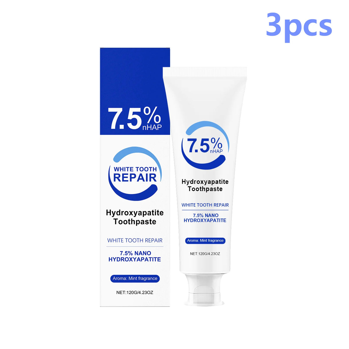 SWANS Nano Hydroxyapatite Whitening Toothpaste Mint 120g Whitening Toothpaste SWANS 3pcs