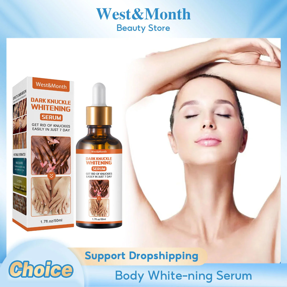 West&Month Knuckle Brightening Serum – Even Skin Tone Essence Skin Brightening Serum SWANS
