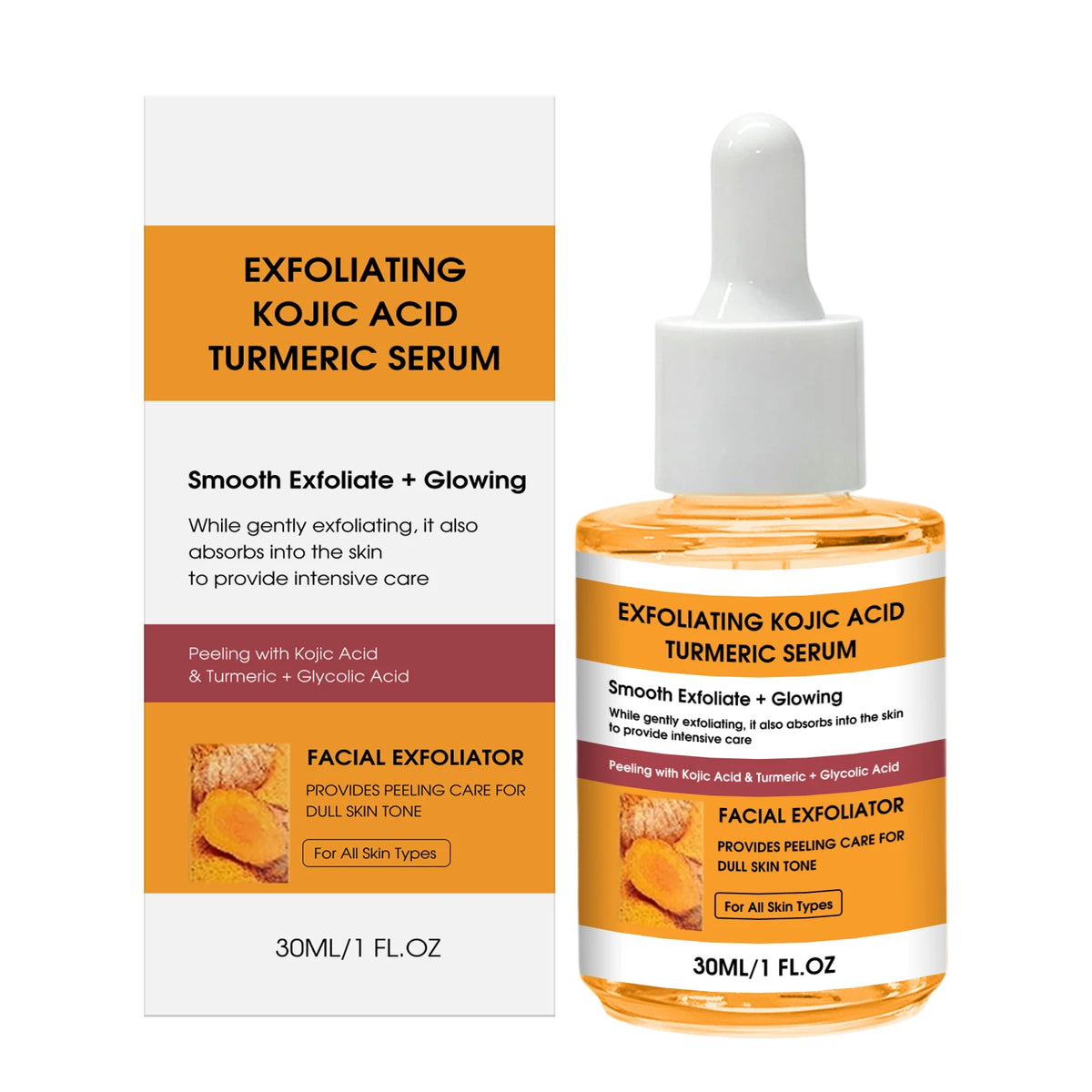 Kojic Acid & Glycolic Acid Brightening Face Serum 30ml Brightening Face Serum SWANS 30ml Boxed