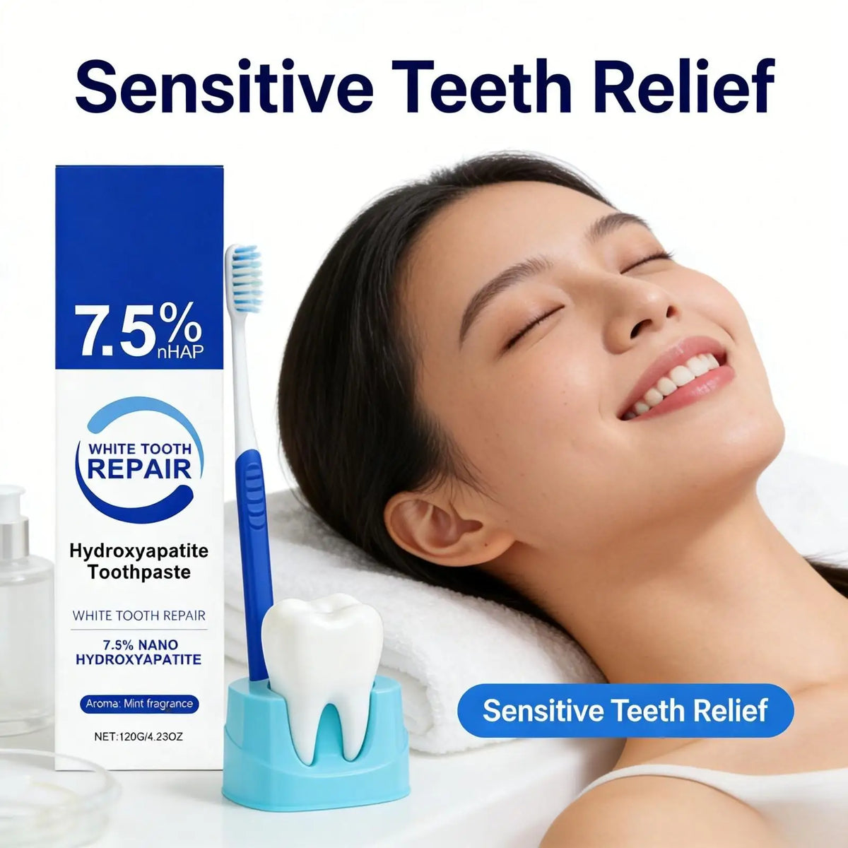 SWANS Nano Hydroxyapatite Whitening Toothpaste Mint 120g Whitening Toothpaste SWANS
