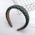 Vintage Lattice Wide Sponge Headband – Women's Hair Hoop Wide Sponge Headband SWANS 1 pc green