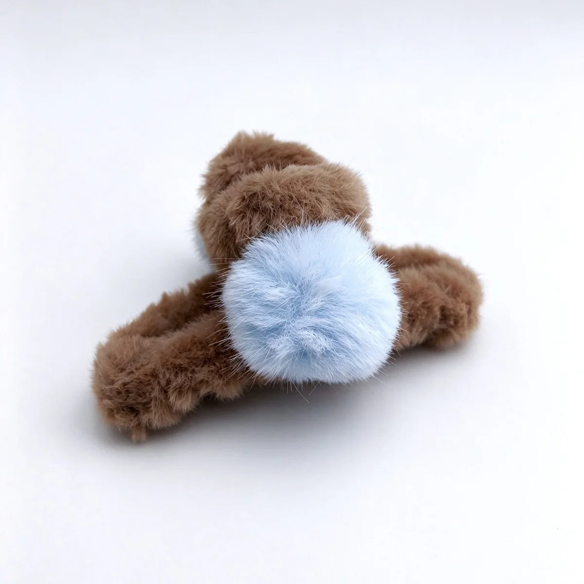 Winter Plush Faux Fur Hair Claw Clip Barrette for Women Hair Claw Clip SWANS 1 pc blue