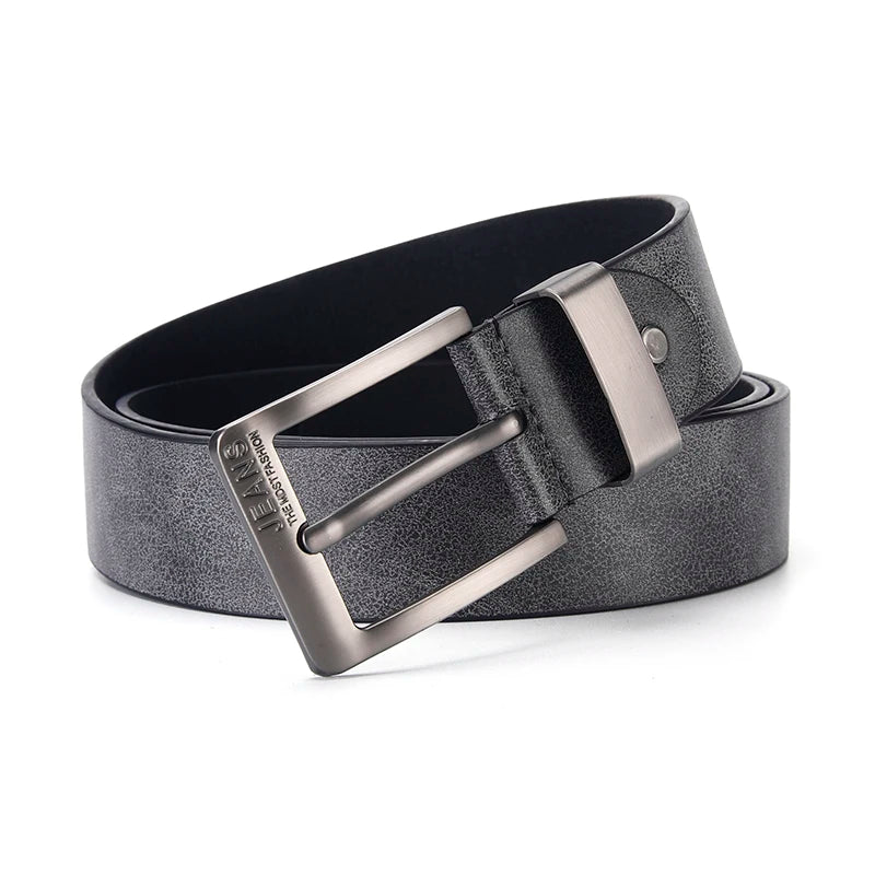 Men's PU Leather Belt Metal Pin Buckle – Casual & Business Men's Leather Belt SWANS