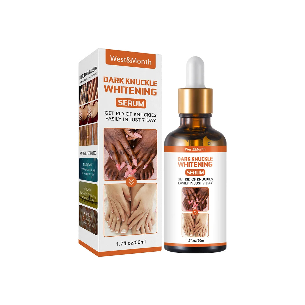 West&Month Knuckle Brightening Serum – Even Skin Tone Essence Skin Brightening Serum SWANS 50g boxed