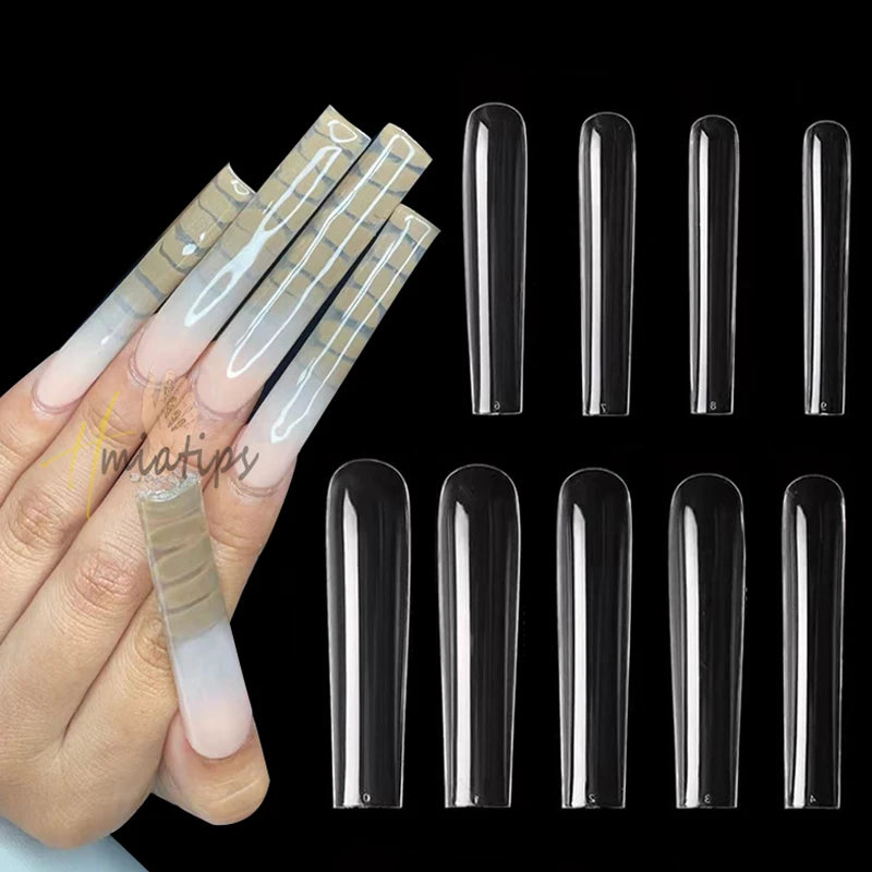5XL Long Stiletto Press-On Nails – 60pc Acrylic Full Cover Tips Press-On Nail Tips SWANS 3XL Square 120pc