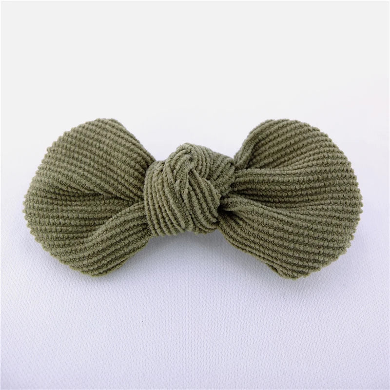 2-Pack Girls Corduroy Hair Bow Alligator Clips – 3" Barrettes Kids Hair Barrettes SWANS C-563