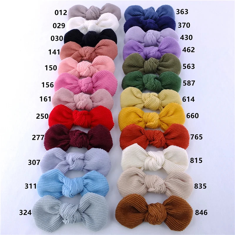 2-Pack Girls Corduroy Hair Bow Alligator Clips – 3" Barrettes Kids Hair Barrettes SWANS
