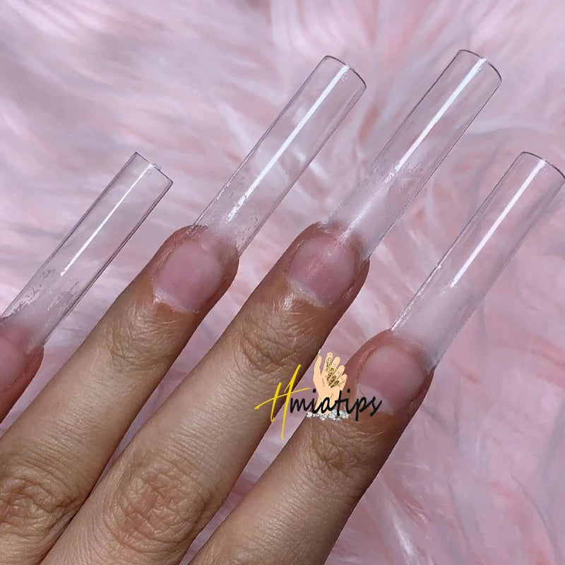 500pcs 2XL Flat Square No C Curve Half Cover Acrylic Nail Tips Acrylic Nail Tips SWANS
