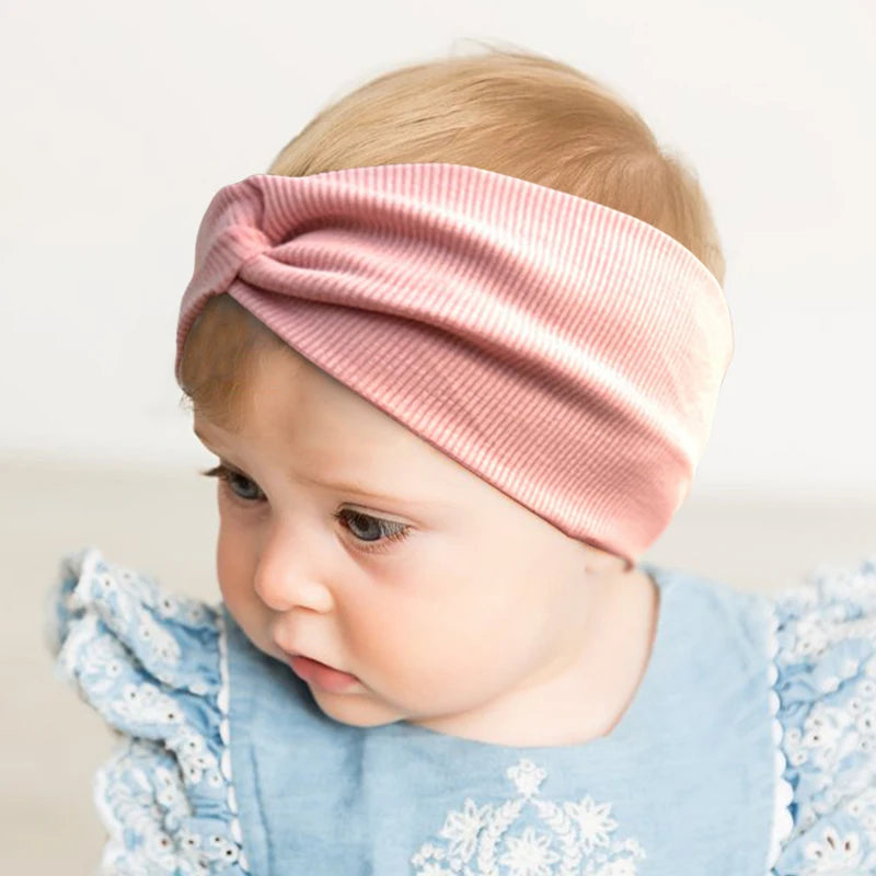Women's Wide Turban Headband – Cotton Knit Cross Knot Hairband Turban Headband SWANS