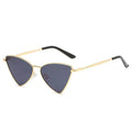 TOYEARN Cat Eye Sunglasses UV400 Metal Frame Punk Vintage Cat Eye Sunglasses SWANS Gold Black