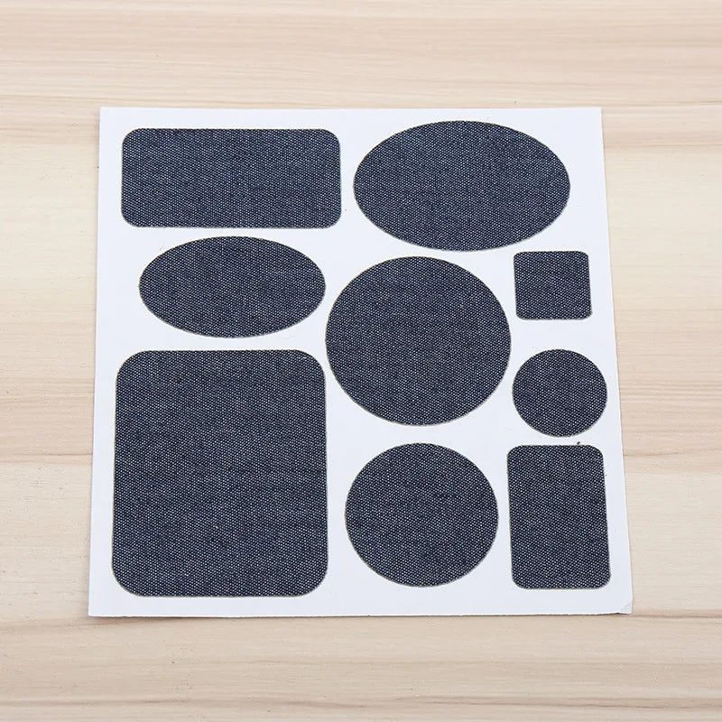 Self-Adhesive Iron-On Denim Patches – DIY Jeans Clothing Repair Iron-On Fabric Patches SWANS Light black
