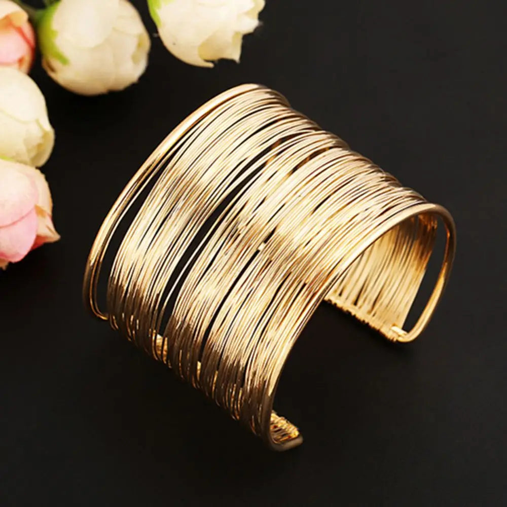 Women's Multilayer Wire Wide Cuff Bangle Bracelet – Gothic Cuff Bangle Bracelet SWANS