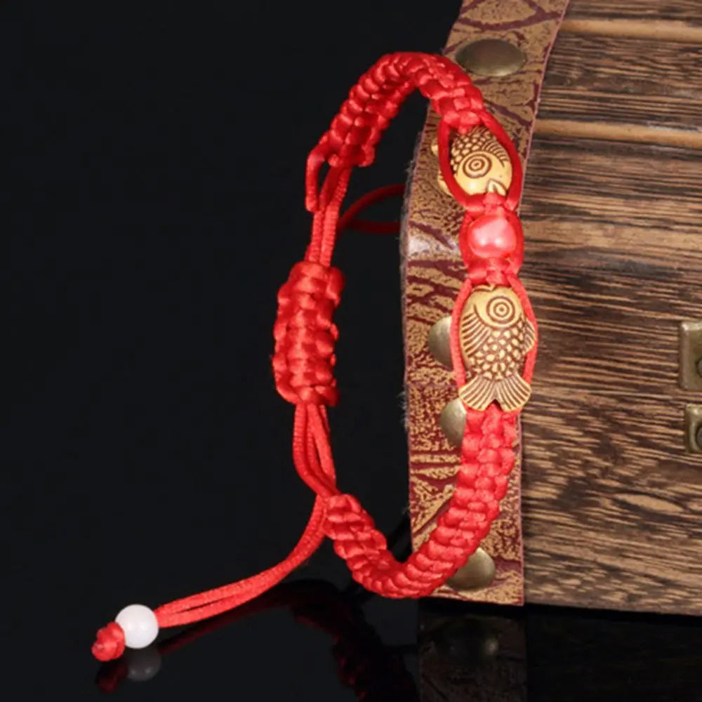 Vintage 8MM Wooden Bead Bracelet – Unisex Meditation Charm Wooden Bead Bracelet SWANS Red