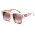 TOYEARN Oversized Square Sunglasses UV400 Mirror Shield Fashion Sunglasses SWANS Pink Brown as the photo