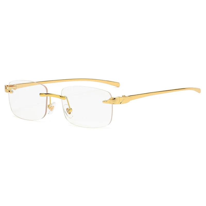 TOYEARN Vintage Rimless Square Sunglasses UV400 Women Men Rimless Sunglasses SWANS Clear as the picture