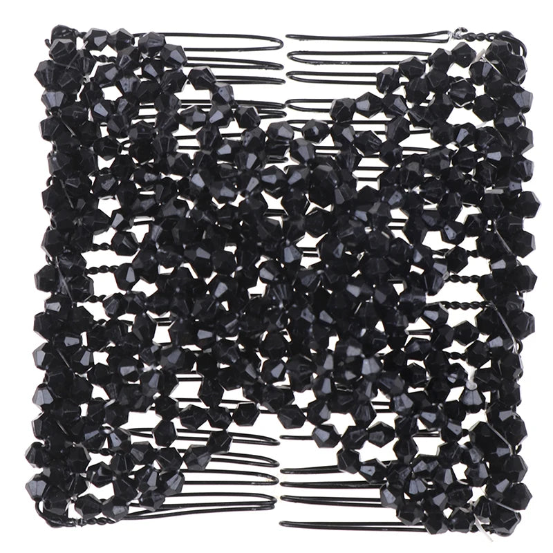 Vintage Flower Beaded Elastic Hair Comb – DIY Styling Tool Beaded Hair Comb SWANS 1PCS 2