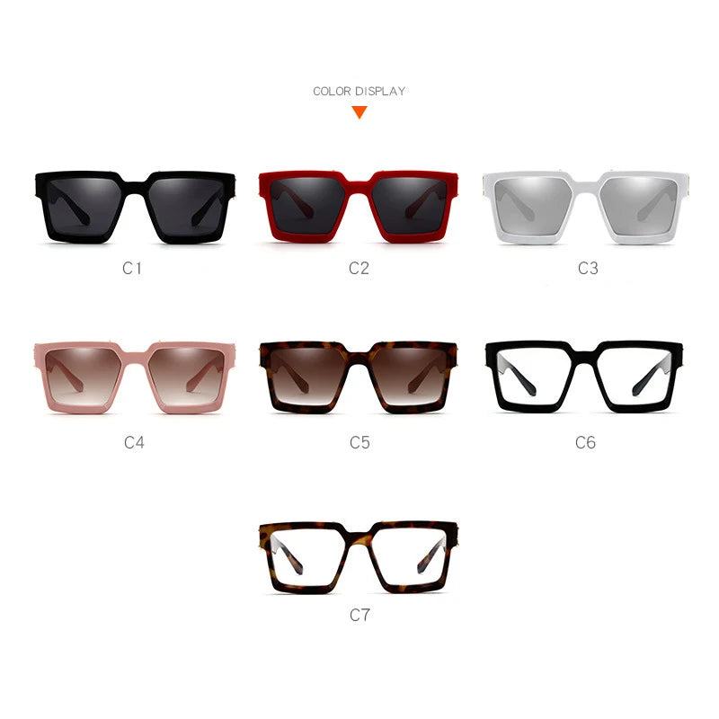 TOYEARN Oversized Square Sunglasses UV400 Women Men Big Frame Fashion Sunglasses SWANS
