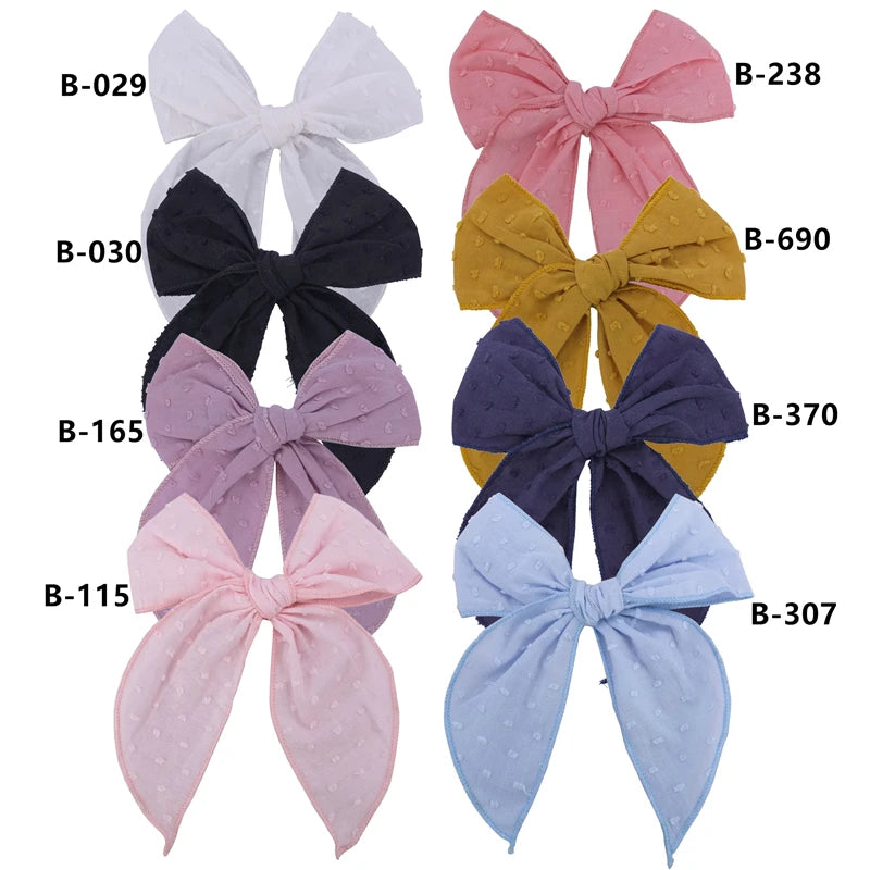 Handmade Linen Bow Hair Clips – Baby Girls & Women