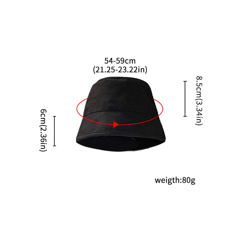 Solid Color Cotton Bucket Hat – Unisex Foldable Fisherman Cap Bucket Hat SWANS