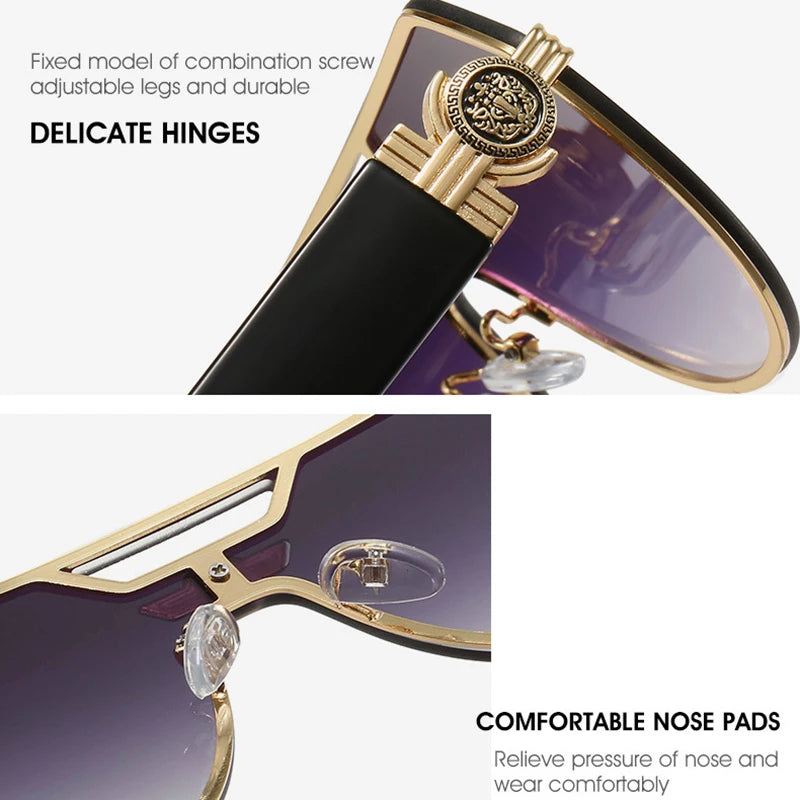 TOYEARN Rimless Pilot Sunglasses UV400 Gradient Lens Unisex Pilot Sunglasses SWANS