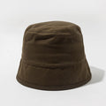Solid Color Cotton Bucket Hat – Unisex Foldable Fisherman Cap Bucket Hat SWANS coffee one size