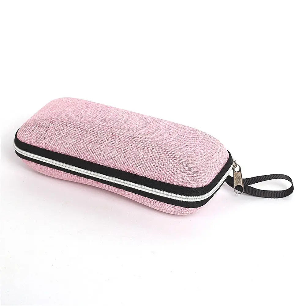 Vintage Zipper Portable Eyeglasses Case – Hard EVA Glasses Box Eyeglasses Case SWANS pink