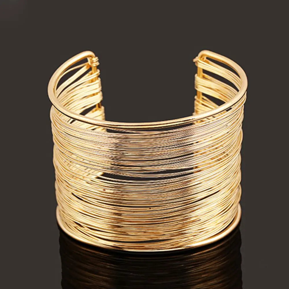 Women's Multilayer Wire Wide Cuff Bangle Bracelet – Gothic Cuff Bangle Bracelet SWANS