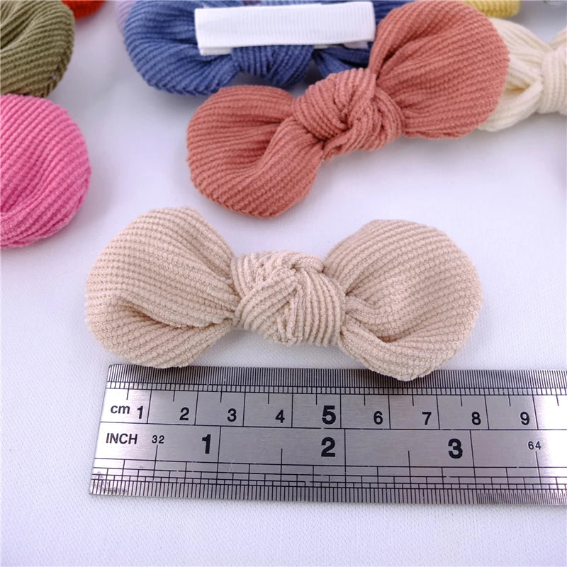 2-Pack Girls Corduroy Hair Bow Alligator Clips – 3" Barrettes Kids Hair Barrettes SWANS