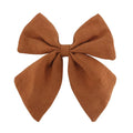 Cotton Linen Large Bow Hair Clips – Sailor Barrettes for Women