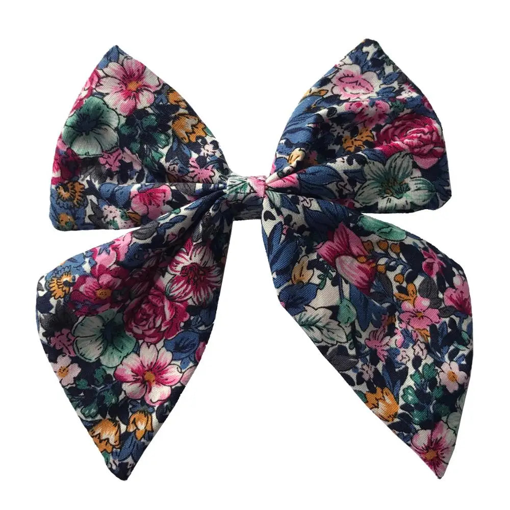 Cotton Linen Large Bow Hair Clips – Sailor Barrettes for Women Hair Bow Barrette SWANS