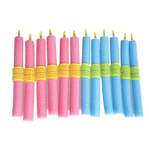 12pc Soft Foam Bendy Hair Rollers – No-Heat DIY Curl Maker Foam Hair Rollers SWANS