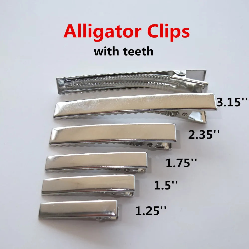 100-Pack Alligator Hair Clips French Barrettes DIY Bow Supplies Hair Clip Set SWANS