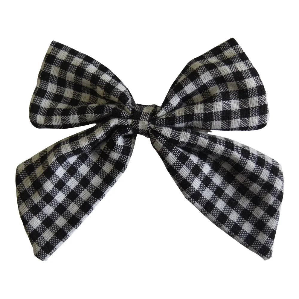 Cotton Linen Large Bow Hair Clips – Sailor Barrettes for Women Hair Bow Barrette SWANS