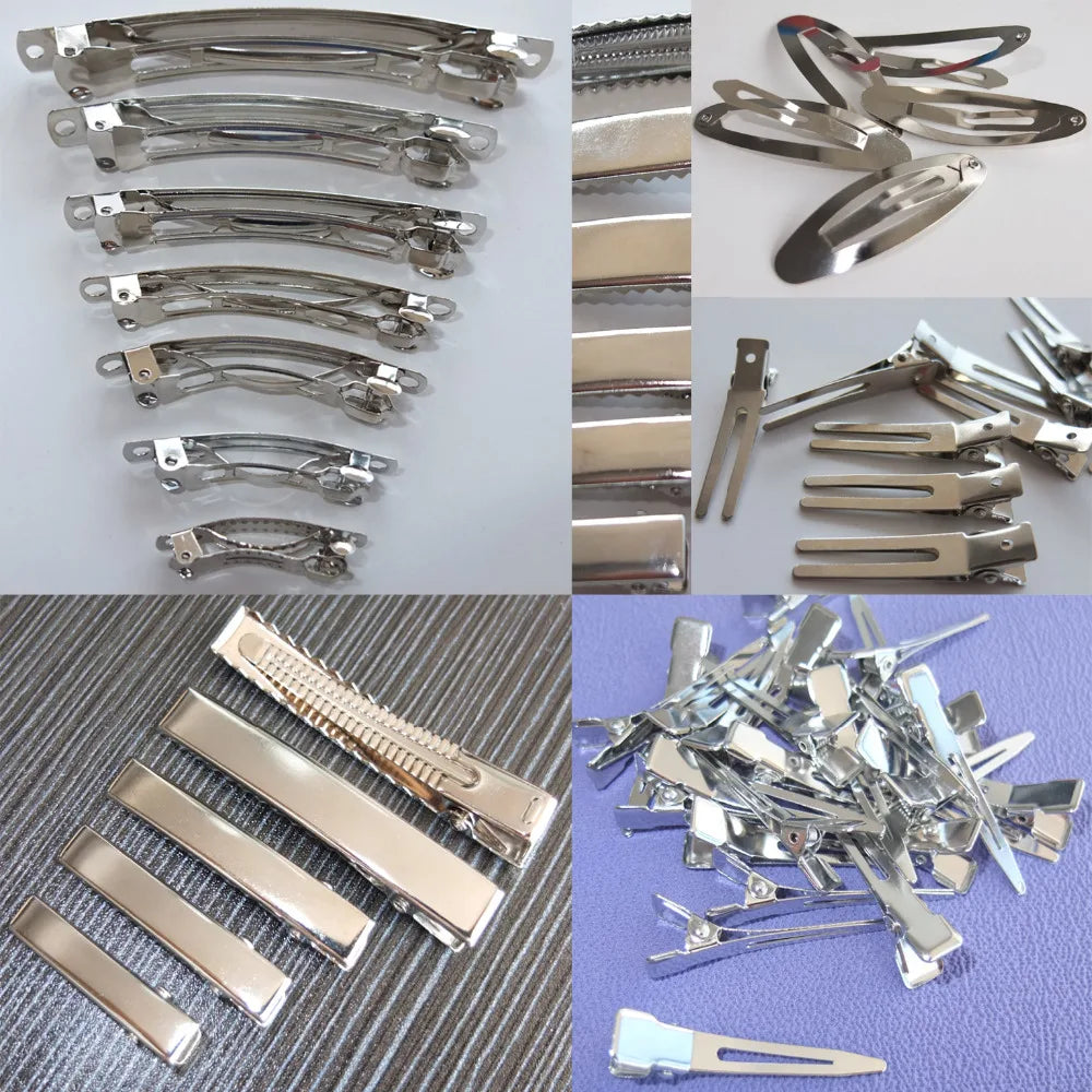 100-Pack Alligator Hair Clips French Barrettes DIY Bow Supplies Hair Clip Set SWANS