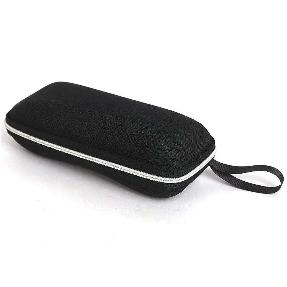 Vintage Zipper Portable Eyeglasses Case – Hard EVA Glasses Box Eyeglasses Case SWANS black