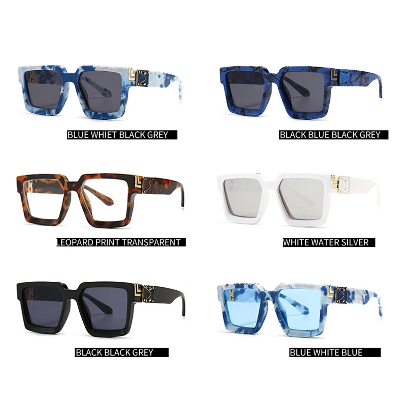TOYEARN Oversized Square Sunglasses UV400 Mirror Shield Fashion Sunglasses SWANS