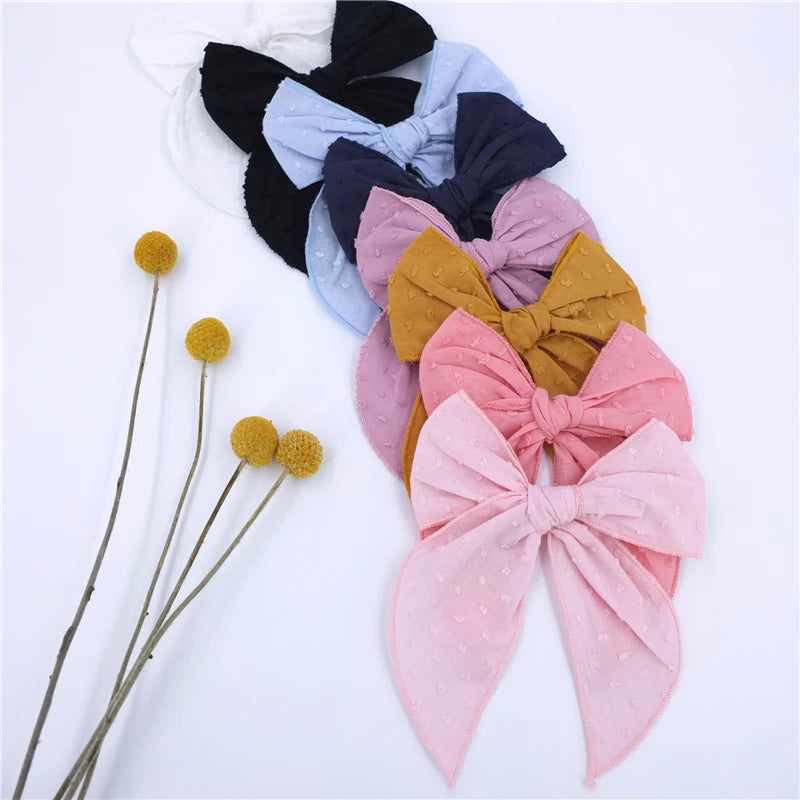 Handmade Linen Bow Hair Clips – Baby Girls & Women Bow Hair Clip SWANS