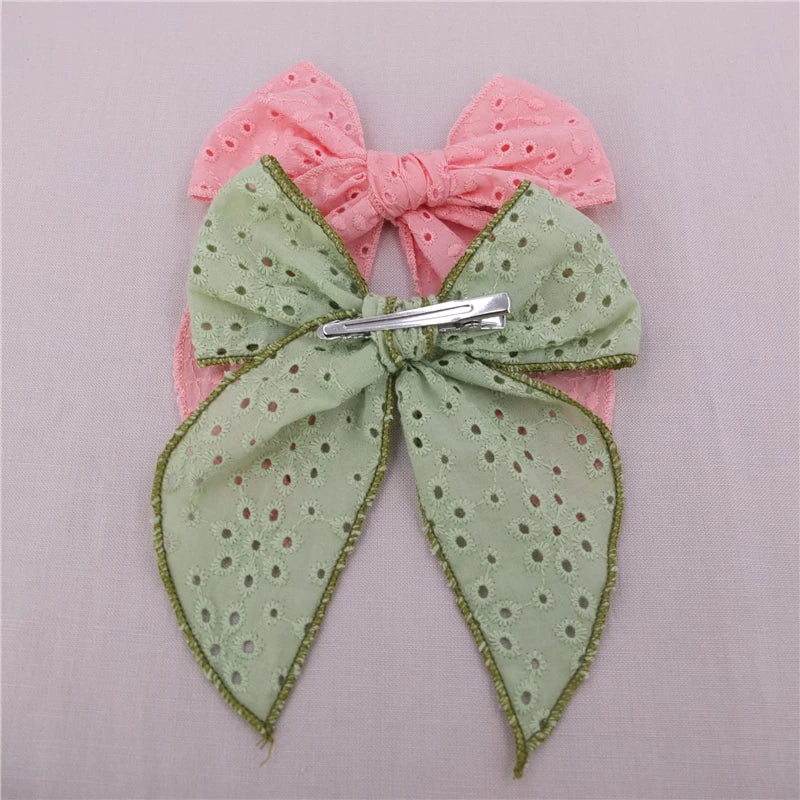 Handmade Linen Bow Hair Clips – Baby Girls & Women Bow Hair Clip SWANS