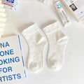 Women's Lace Ruffle Mid-Tube Socks – Soft Cotton JK Lolita Women's Fashion Socks SWANS A