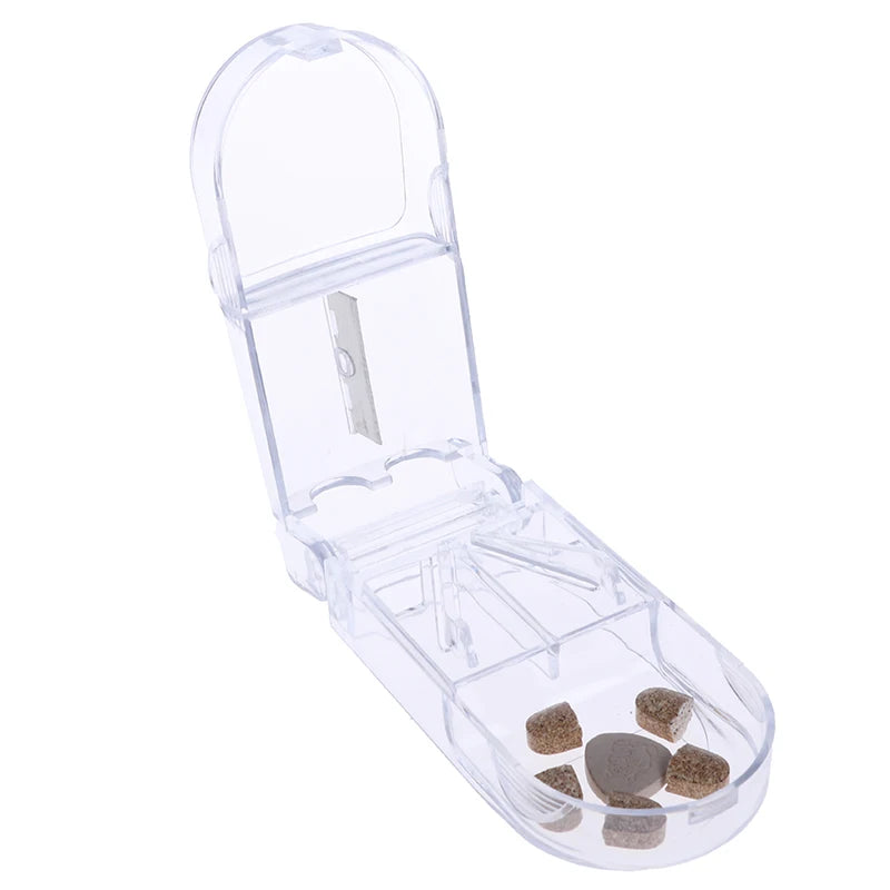 Mini Portable Pill Cutter & Storage Case – Stainless Blade Pill Cutter & Case SWANS