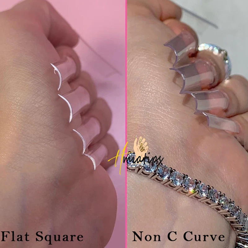 500pcs 2XL Flat Square No C Curve Half Cover Acrylic Nail Tips Acrylic Nail Tips SWANS