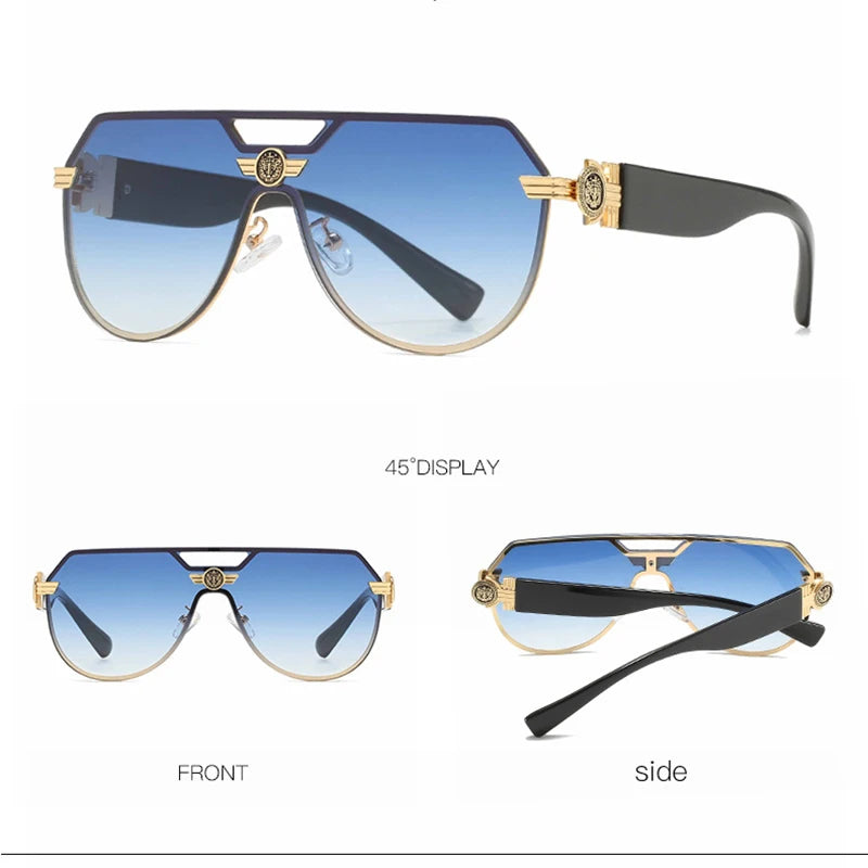 TOYEARN Rimless Pilot Sunglasses UV400 Gradient Lens Unisex Pilot Sunglasses SWANS