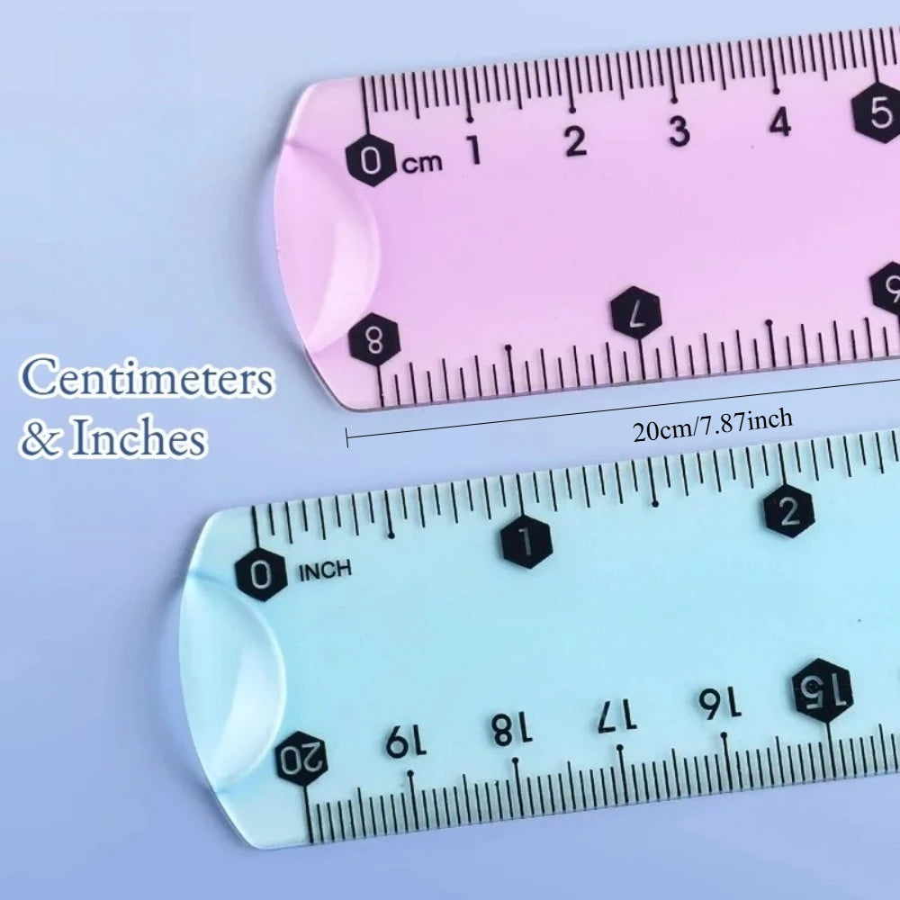 Transparent Flexible Soft Ruler 1/3pcs – Foldable 20cm Measuring Tool Measuring Ruler SWANS