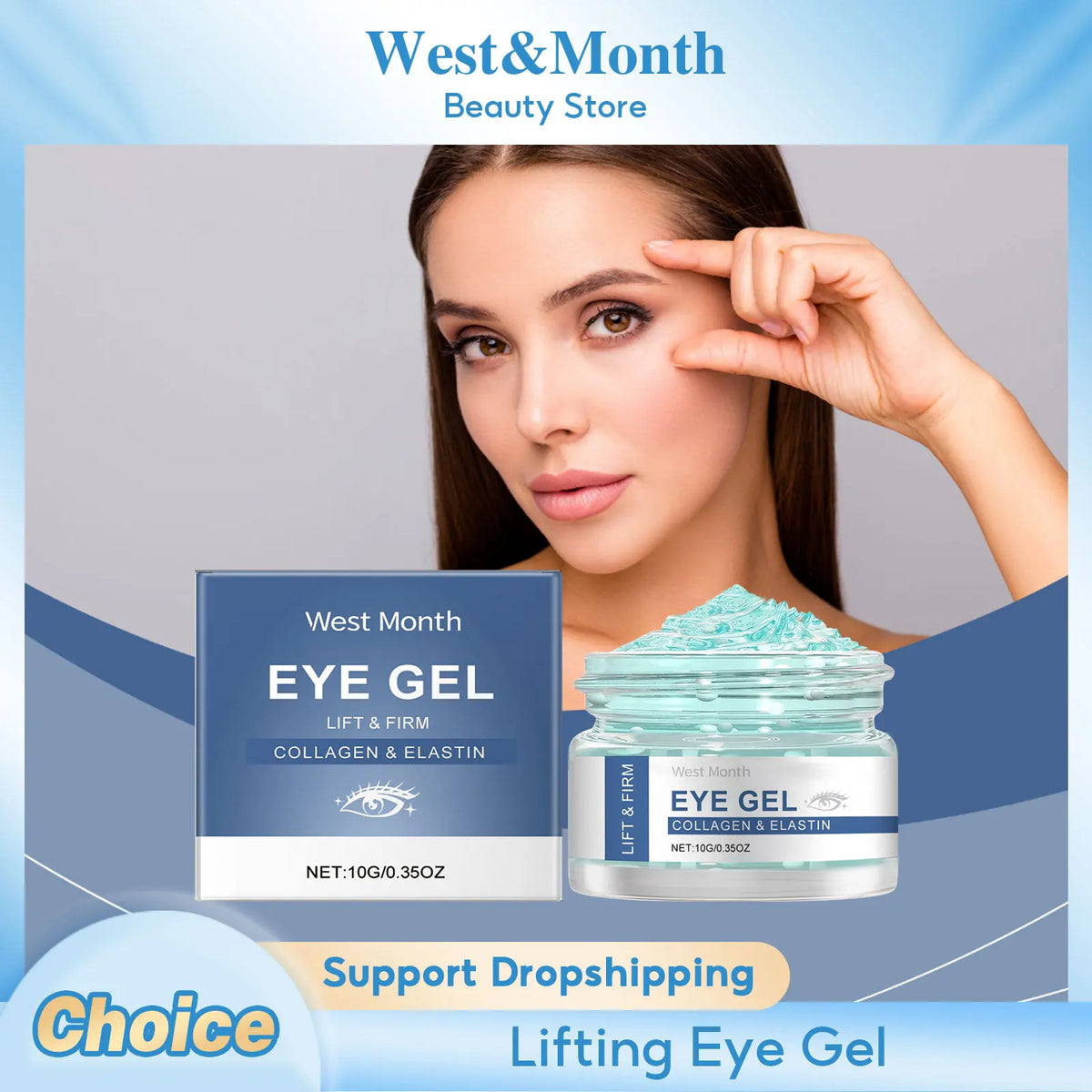 WEST MONTH Collagen Eye Gel – Firm, Brighten & Hydrate Eye Gel Cream SWANS