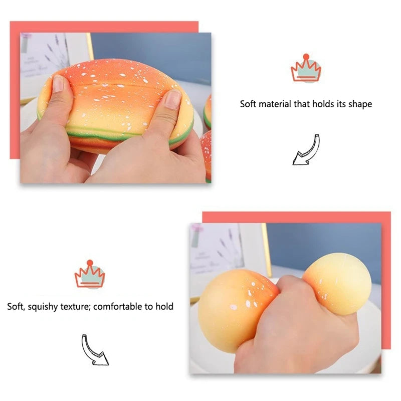 Burger Slow Rising Squishy Toy – Fidget Squeeze Ball Squishy Fidget Toy SWANS