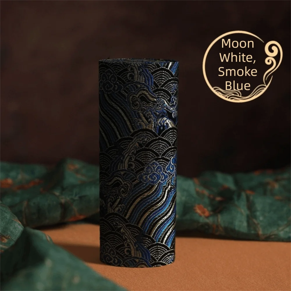 Vintage Chinese Brocade Hard Shell Glasses Case – Lightweight Eyeglass Case SWANS Blue