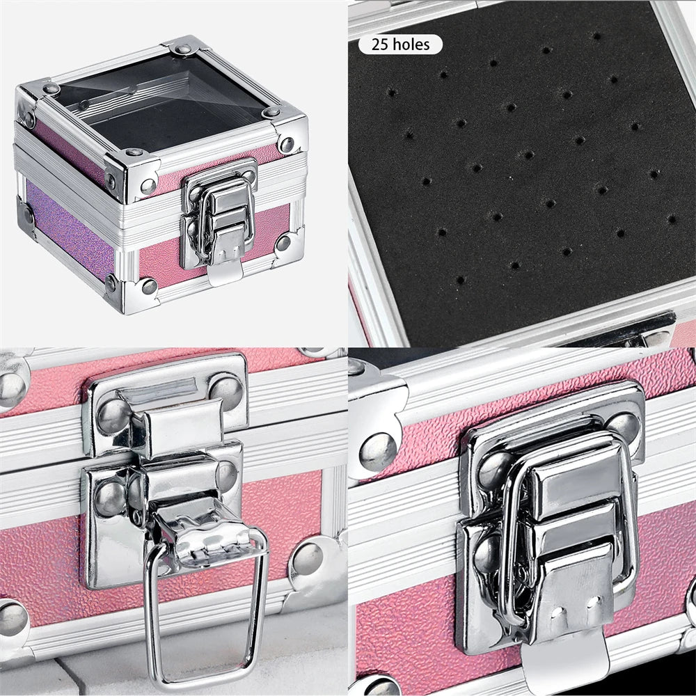 25-Hole Nail Drill Bit Storage Box – Stainless Steel Organizer Nail Bit Organizer SWANS